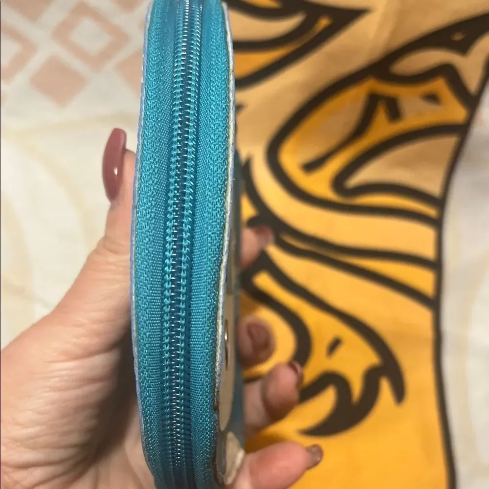 Penguin Design Blue Wristlet Clutch